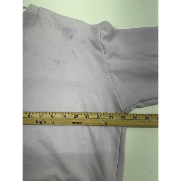 A New Day Womens Sweatshirt Size Large Purple Crewneck Cropped Pullover - Picture 9 of 13